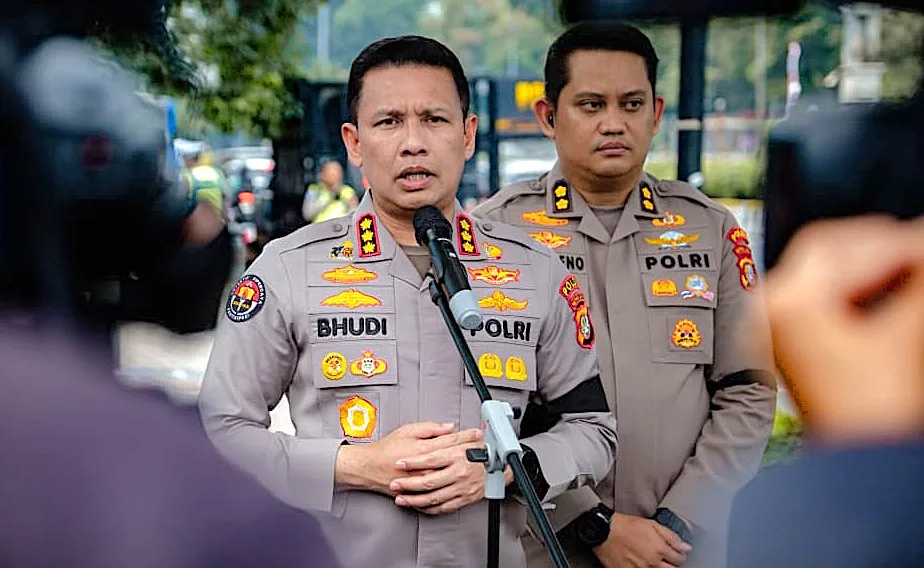 Foto: Bidhumas Polda Metro Jaya (Kabid Humad Polda Metro Jaya Kombes Pol Budi Hermanto didampingi jajarannya saat memberikan keterangan pers di Mapolda Metro Jaya, Kamis (27/8/2026) siang.)
