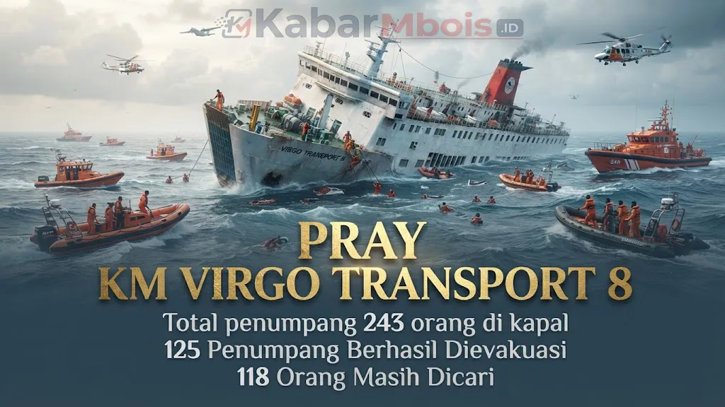 Operasi SAR Terus Optimalkan Pencarian KM Virgo Transport 8 Tenggelam, 118 Orang Masih Dicari, 125 Penumpang Berhasil Dievakuasi