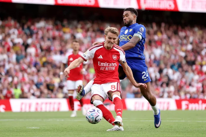 Foto: Arsenal FC (Kemenangan ketiga Arsenal di Premier League 2026/2027 saat derby London menghadapi Chelsea FC di Emirates Stadium, Minggu (6/9/2026) malam WIB.)